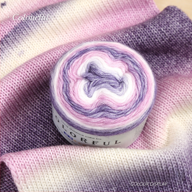 Градиентно боядисана вълнена топка за ръчно плетене – Spray-spun, средна дебелина