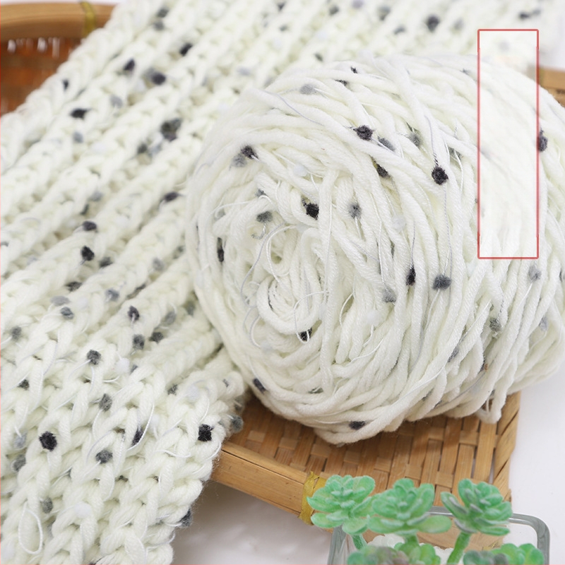 Kézzel kötött sál Rainbow Candy Bean Line, jet-spun fonal, csoportos fonal, alias Doudou line