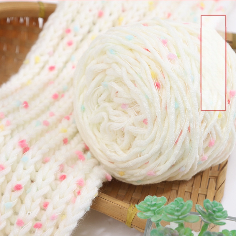 Kézzel kötött sál Rainbow Candy Bean Line, jet-spun fonal, csoportos fonal, alias Doudou line