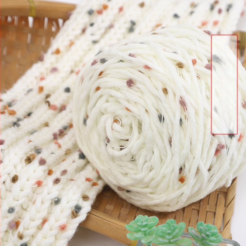 Kézzel kötött sál Rainbow Candy Bean Line, jet-spun fonal, csoportos fonal, alias Doudou line