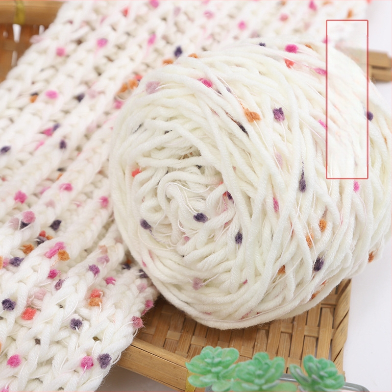 Kézzel kötött sál Rainbow Candy Bean Line, jet-spun fonal, csoportos fonal, alias Doudou line