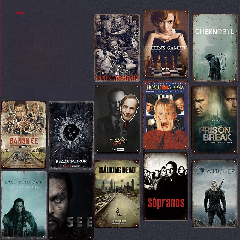 Dekoratiivne rippuv Tinplate seina kunst ameerika klassikaliste filmide ja TV tegelastega; inkjet trükk; raam: Tinplate; riputamine; sobib elutoopp, magamistuppa, restoranisse