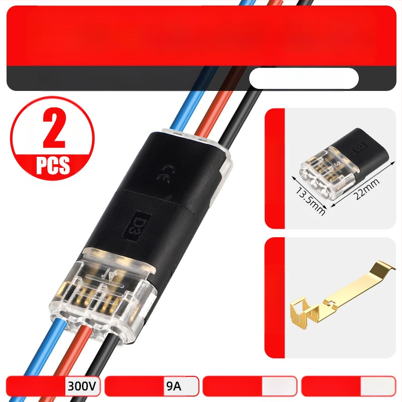 Beef time LED D2 бърз конектор – 1 пин терминал за кабел към кабел, директно свързване чрез plug-in, изолационен материал: фосфорен мед с висока чистота, кабелен диапазон 0.35–0.75 мм, за LED осветление