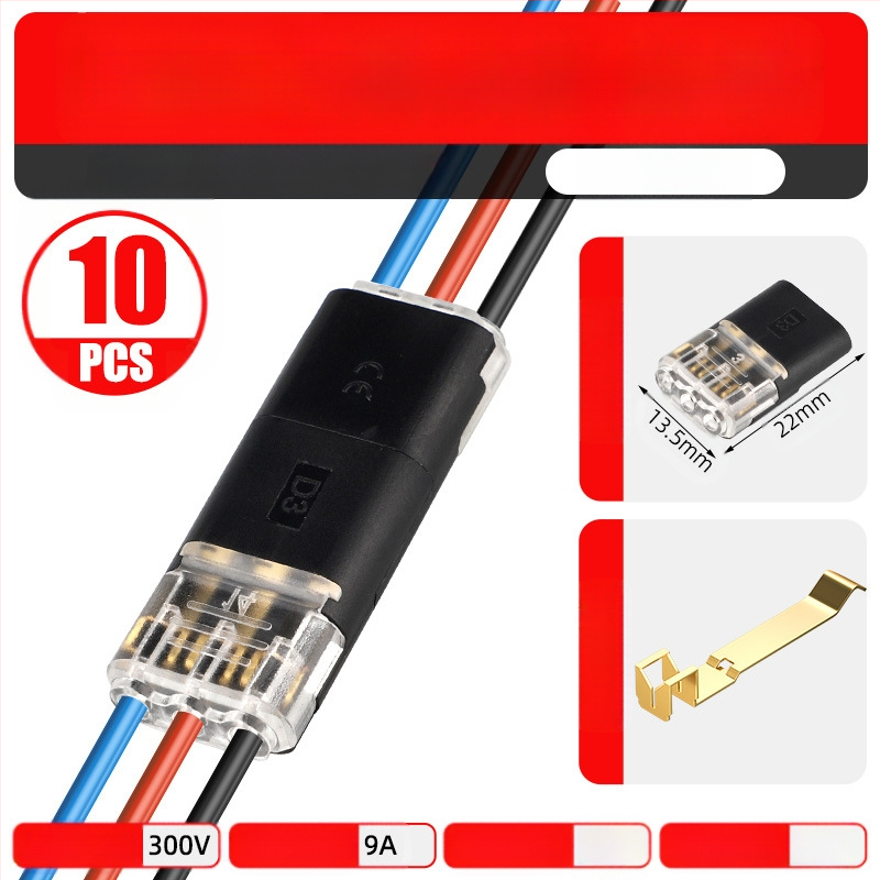 Beef time LED D2 бърз конектор – 1 пин терминал за кабел към кабел, директно свързване чрез plug-in, изолационен материал: фосфорен мед с висока чистота, кабелен диапазон 0.35–0.75 мм, за LED осветление