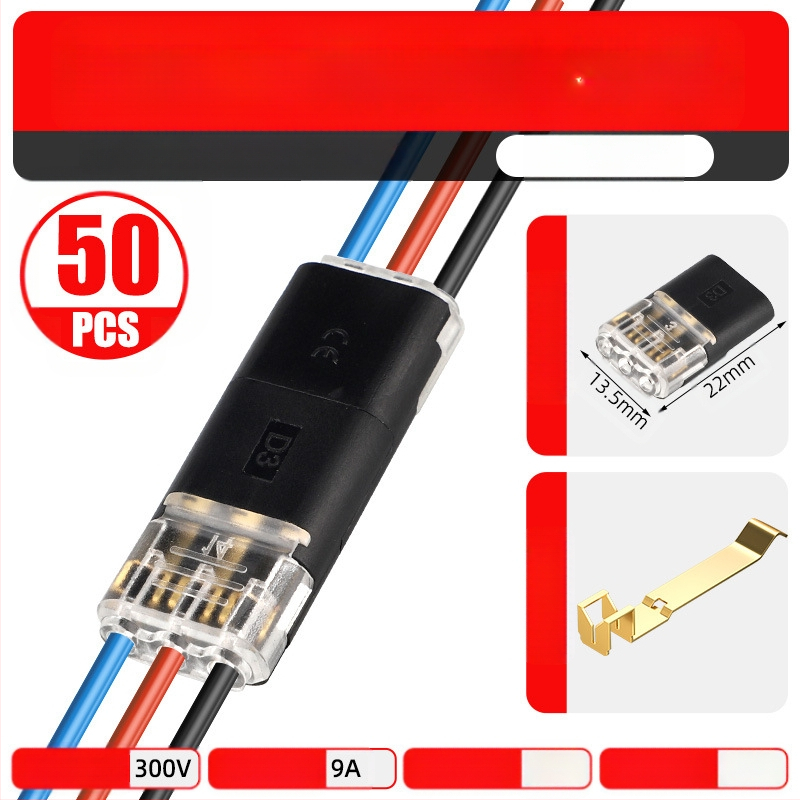 Beef time LED D2 бърз конектор – 1 пин терминал за кабел към кабел, директно свързване чрез plug-in, изолационен материал: фосфорен мед с висока чистота, кабелен диапазон 0.35–0.75 мм, за LED осветление