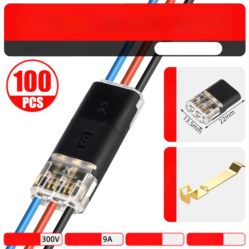 Beef time LED D2 бърз конектор – 1 пин терминал за кабел към кабел, директно свързване чрез plug-in, изолационен материал: фосфорен мед с висока чистота, кабелен диапазон 0.35–0.75 мм, за LED осветление