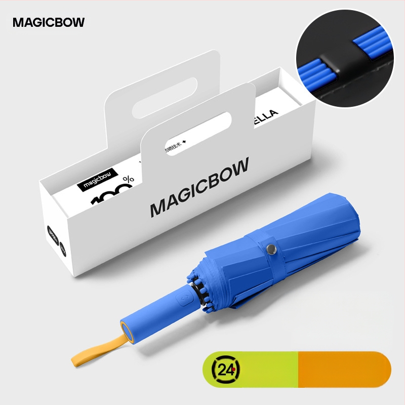 Visapusiai automatinis sulankstomas skėtis su 12 stiebų, vėjo atsparus, UPF50+ UV apsauga, plieninis rėmas