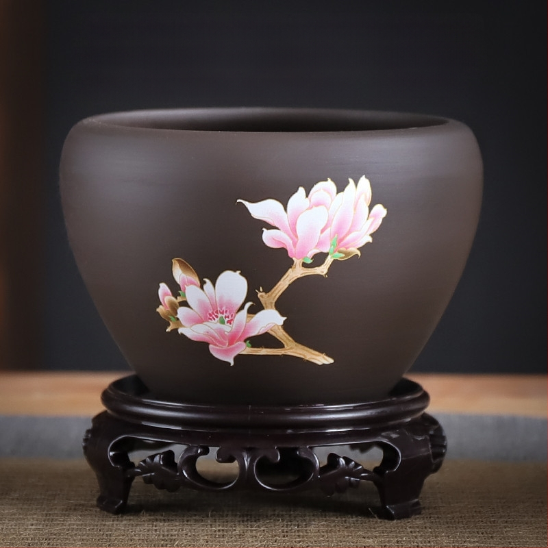 Ghiveci ceramic – respirabil, rezistent la deformare, rezistent la coroziune, durabil pentru birou (orhidee și pothos)