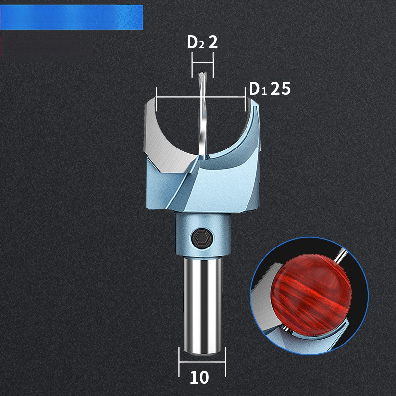 Karbīda Budas pērlī nazis – griešanas instruments apaļām un koka pērlēm apstrādei, ar urbja komplektu