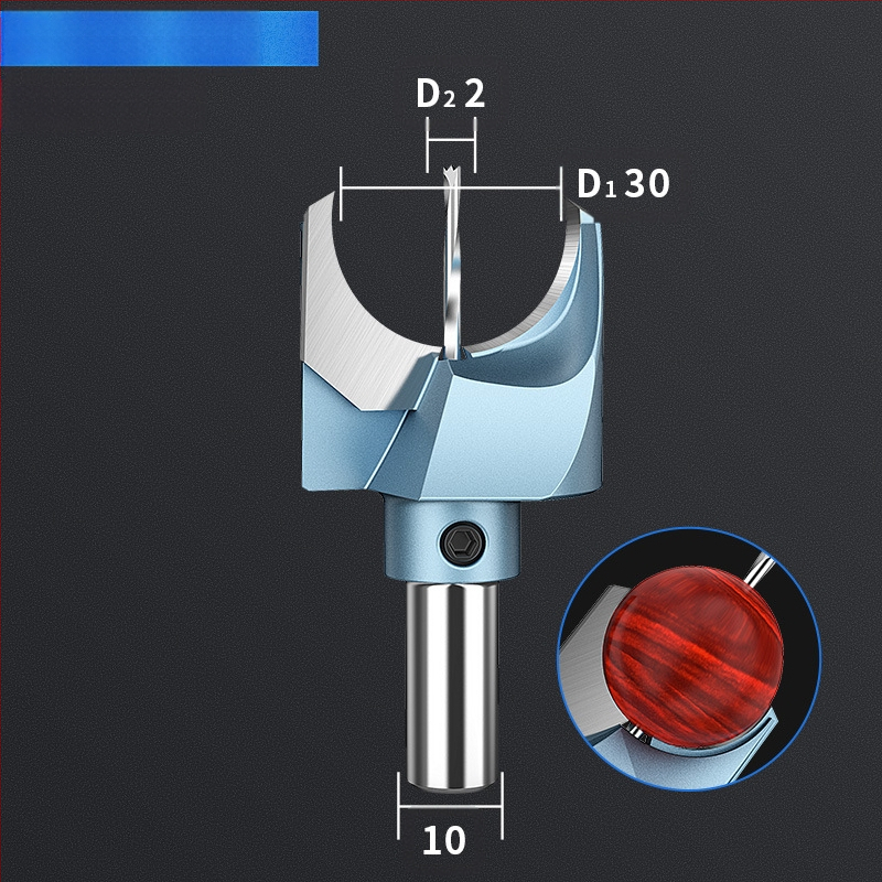 Karbīda Budas pērlī nazis – griešanas instruments apaļām un koka pērlēm apstrādei, ar urbja komplektu