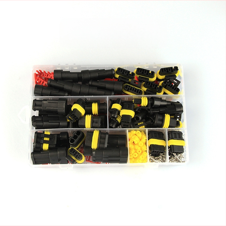 Conector auto impermeabil, seria 1.5, mufă HID și priză AMP, masculin și feminin