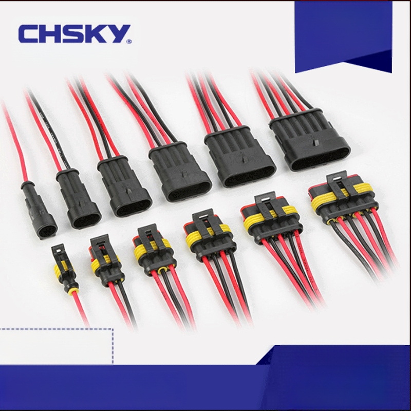 Conector auto impermeabil, seria 1.5, mufă HID și priză AMP, masculin și feminin