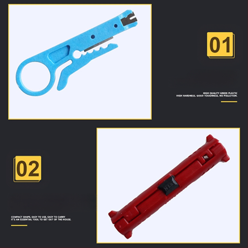 Многофункционален инструмент за обелване на кабели – нож за обелване и клещи за коаксиални, мрежови, видео и телефонни кабели