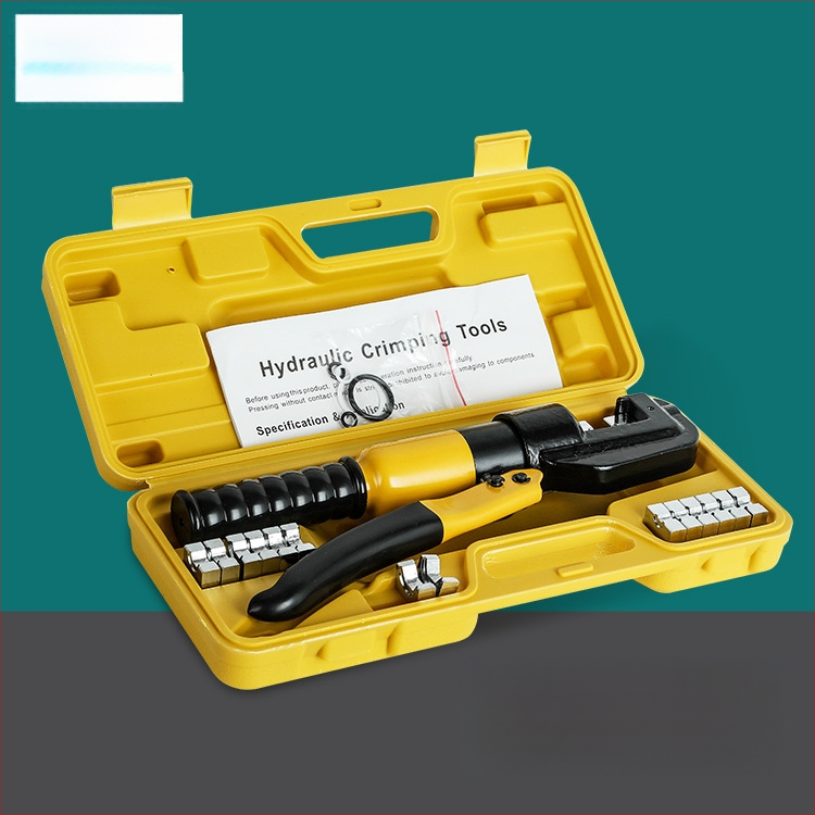 Rankinės hidraulinės kabelių įtvirtinimo replės su vario‑ ir aliuminio mentelėmis – 40Cr, modelis YQK70120240300, 4–70 mm² kabeliai, nešiojamas elektros įrankis