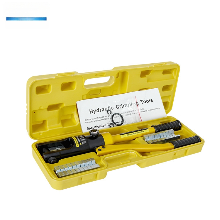 Rankinės hidraulinės kabelių įtvirtinimo replės su vario‑ ir aliuminio mentelėmis – 40Cr, modelis YQK70120240300, 4–70 mm² kabeliai, nešiojamas elektros įrankis