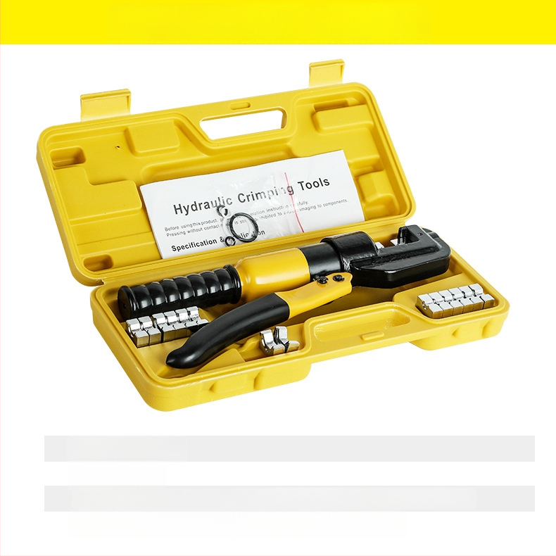 Rankinės hidraulinės kabelių įtvirtinimo replės su vario‑ ir aliuminio mentelėmis – 40Cr, modelis YQK70120240300, 4–70 mm² kabeliai, nešiojamas elektros įrankis