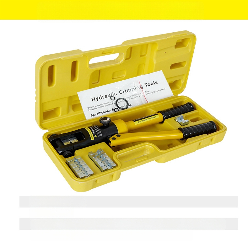 Rankinės hidraulinės kabelių įtvirtinimo replės su vario‑ ir aliuminio mentelėmis – 40Cr, modelis YQK70120240300, 4–70 mm² kabeliai, nešiojamas elektros įrankis