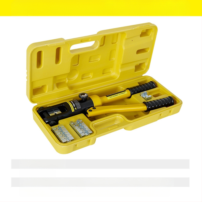 Rankinės hidraulinės kabelių įtvirtinimo replės su vario‑ ir aliuminio mentelėmis – 40Cr, modelis YQK70120240300, 4–70 mm² kabeliai, nešiojamas elektros įrankis