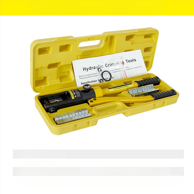 Rankinės hidraulinės kabelių įtvirtinimo replės su vario‑ ir aliuminio mentelėmis – 40Cr, modelis YQK70120240300, 4–70 mm² kabeliai, nešiojamas elektros įrankis