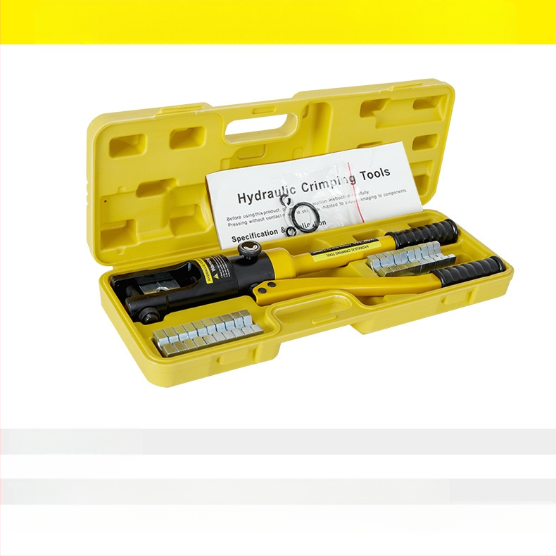 Rankinės hidraulinės kabelių įtvirtinimo replės su vario‑ ir aliuminio mentelėmis – 40Cr, modelis YQK70120240300, 4–70 mm² kabeliai, nešiojamas elektros įrankis