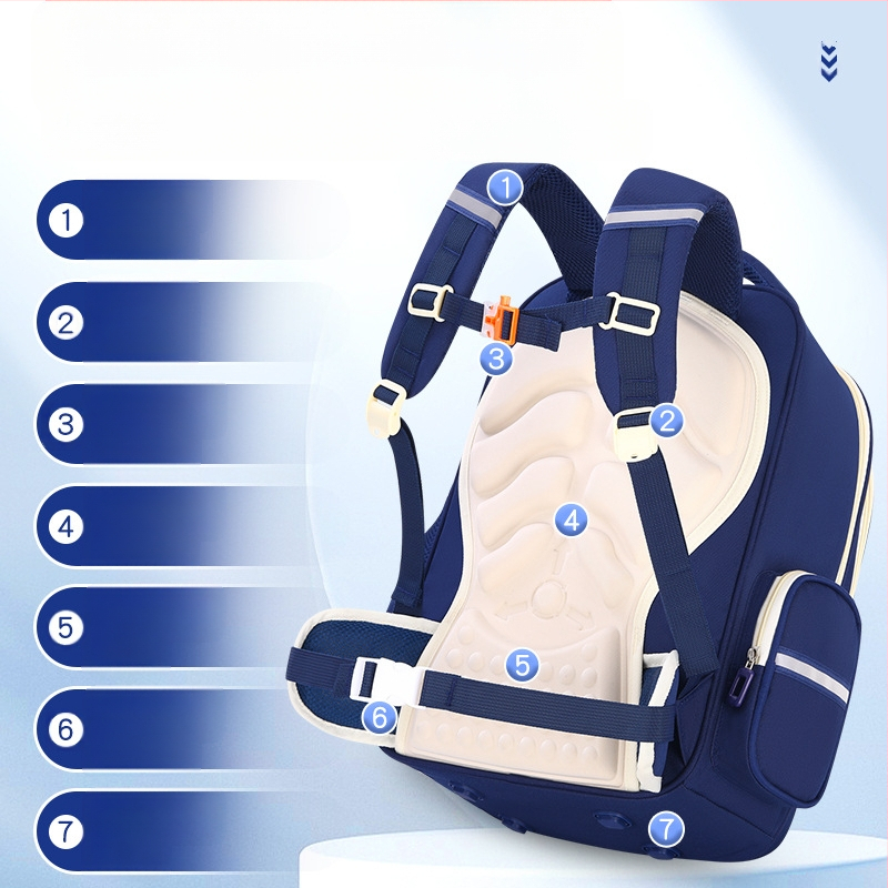 PIKBEAR Skolas mugursoma 1.–6. klase ar muguras aizsardzību – elpojošs Oxford audums, ūdensnecaurlaidīga, ļoti viegla, paplašināma (Zīmējums: Dzīvnieki; Oderne: NAILONS)