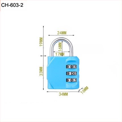 CH-604 aliaj de zinc, încuietoare mecanică cu combinație de 4 cifre pentru dulapuri și bagaje — grosimea tijelor de blocare 6 mm, distanța 20×24 mm
