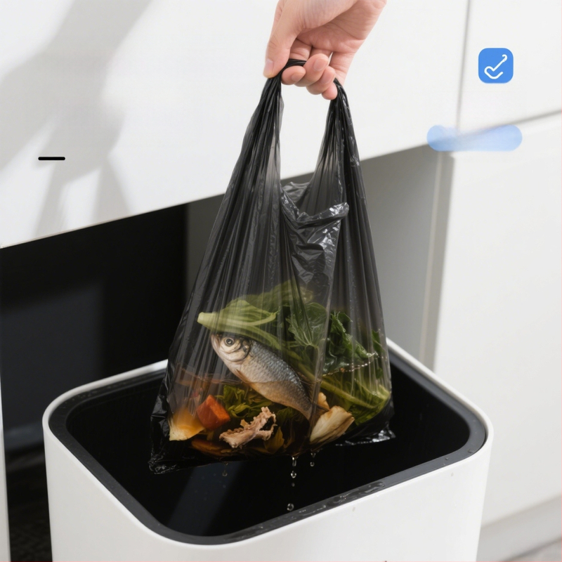 Домакински удебелени торби за боклук, жилет стил, LDPE, еднократни, 50 бр./пакет