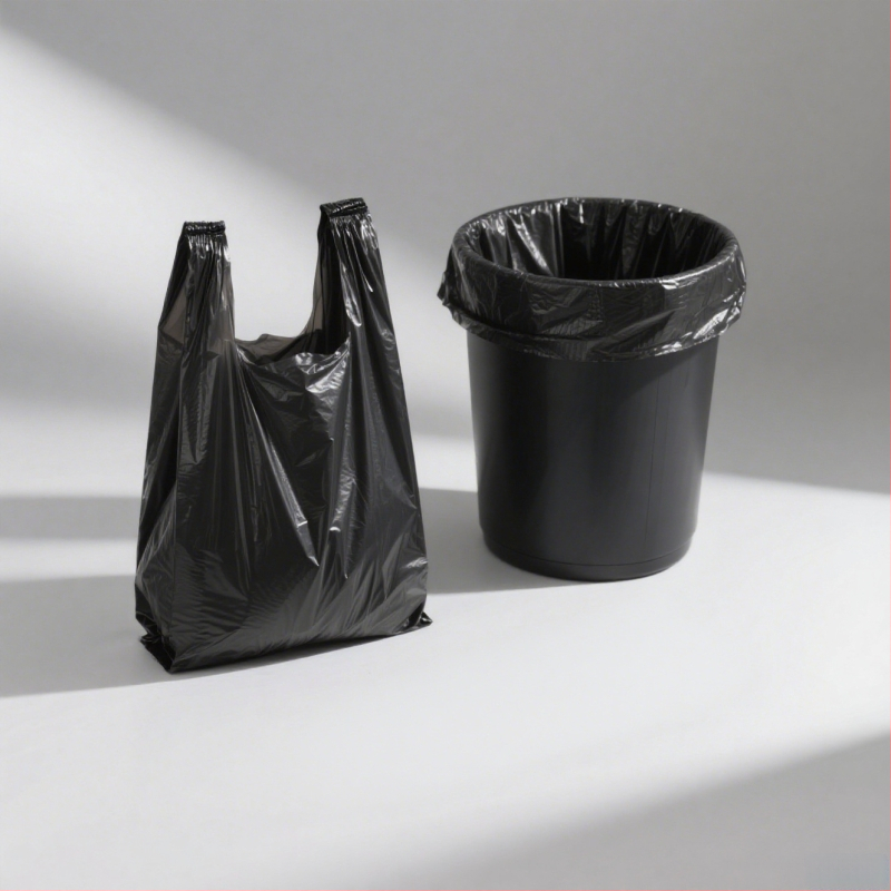 Домакински удебелени торби за боклук, жилет стил, LDPE, еднократни, 50 бр./пакет