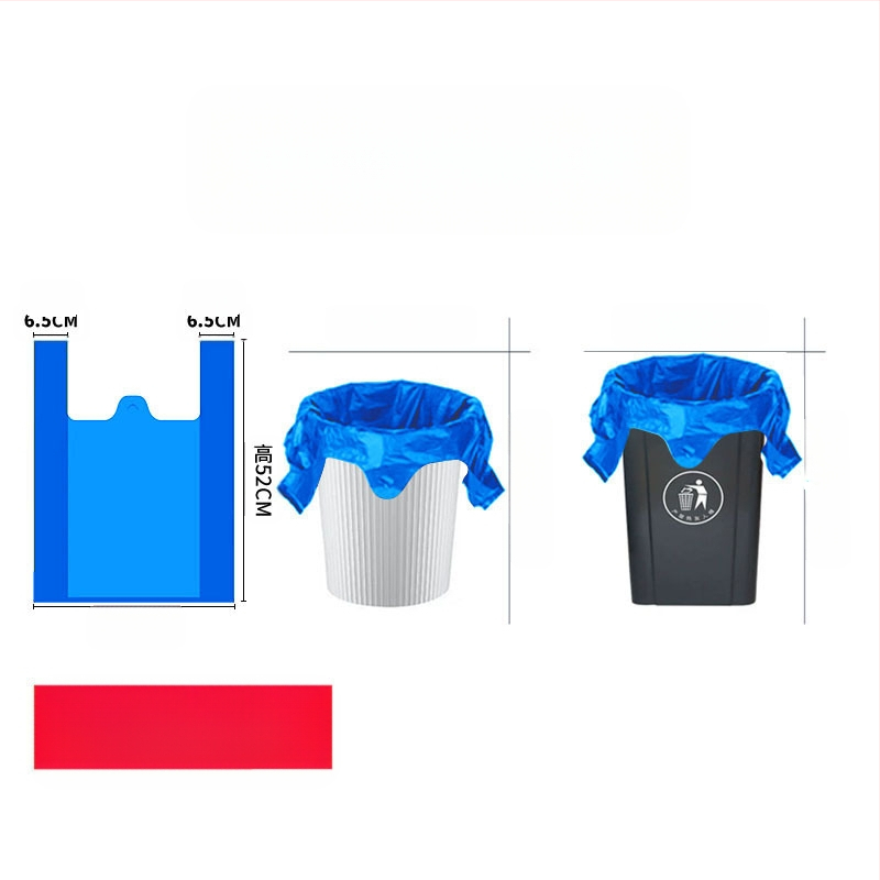 Домакински удебелени торби за боклук, жилет стил, LDPE, еднократни, 50 бр./пакет