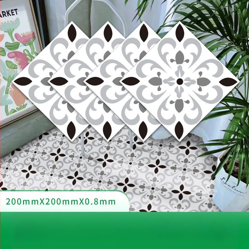 Pašlīmējošas grīdas uzlīmes ar baroka rakstu, 0,8 mm biezums, pretslīdējošas, piemērotas dzīvojamajai istabai, guļamistabai, gaitenim un sporta zonām