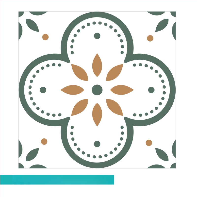 Pašlīmējošas grīdas uzlīmes ar baroka rakstu, 0,8 mm biezums, pretslīdējošas, piemērotas dzīvojamajai istabai, guļamistabai, gaitenim un sporta zonām