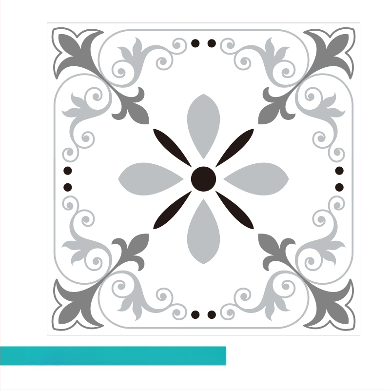 Pašlīmējošas grīdas uzlīmes ar baroka rakstu, 0,8 mm biezums, pretslīdējošas, piemērotas dzīvojamajai istabai, guļamistabai, gaitenim un sporta zonām