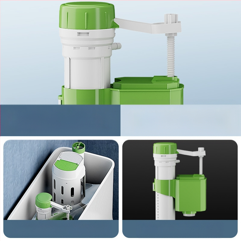 Σετ βαλβίδων τουαλέτας: βαλβίδα εισόδου, βαλβίδα εκκένωσης, καθολική εφαρμογή, φλοτέρ δεξαμενής