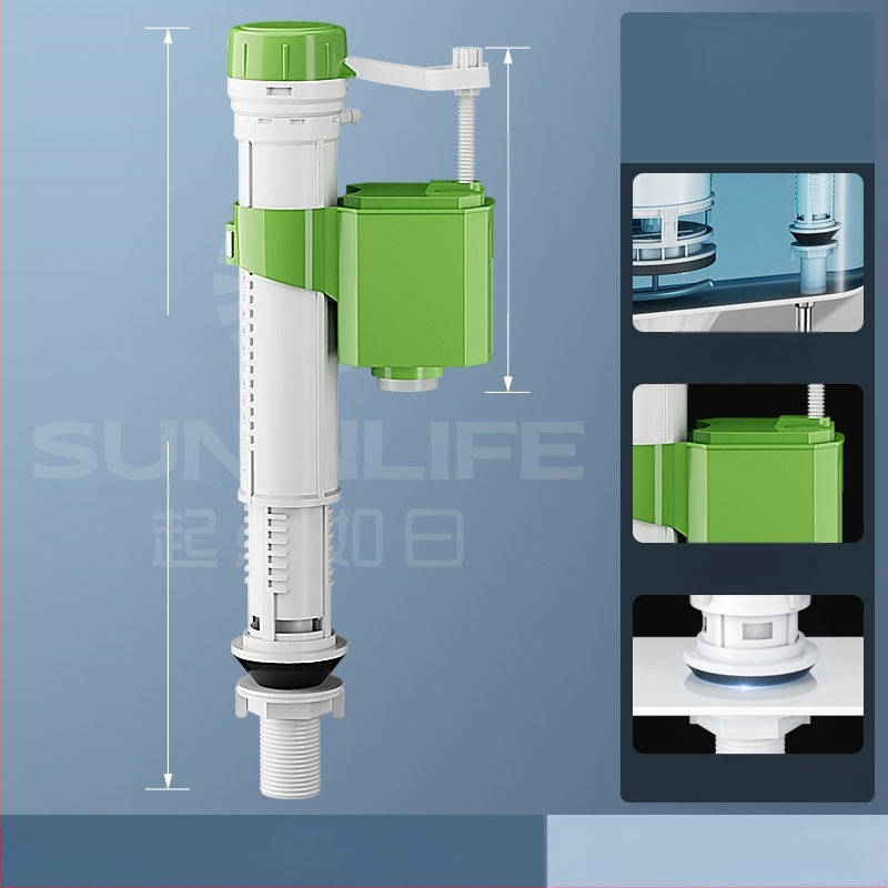 Σετ βαλβίδων τουαλέτας: βαλβίδα εισόδου, βαλβίδα εκκένωσης, καθολική εφαρμογή, φλοτέρ δεξαμενής