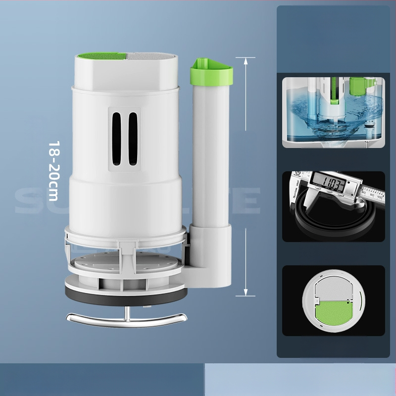 Σετ βαλβίδων τουαλέτας: βαλβίδα εισόδου, βαλβίδα εκκένωσης, καθολική εφαρμογή, φλοτέρ δεξαμενής