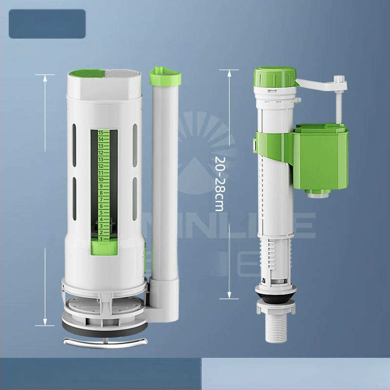 Σετ βαλβίδων τουαλέτας: βαλβίδα εισόδου, βαλβίδα εκκένωσης, καθολική εφαρμογή, φλοτέρ δεξαμενής