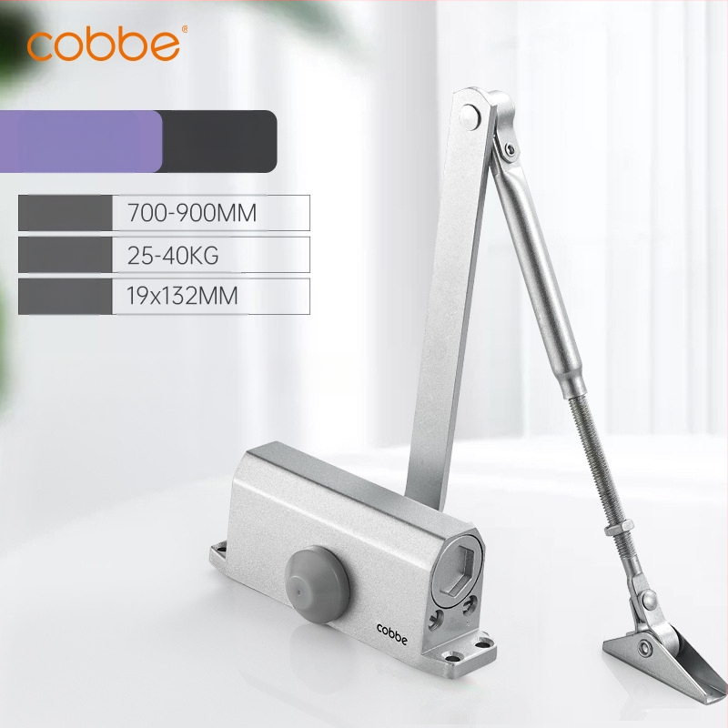 Automaatne ukse sulgija hüdraulilise buferiga | Valatud alumiinium | Mudel CL-BMQ01 | Bränd Cobbe/Cabe | Kaasaegne ja minimalistlik disain | Koduseks kasutamiseks