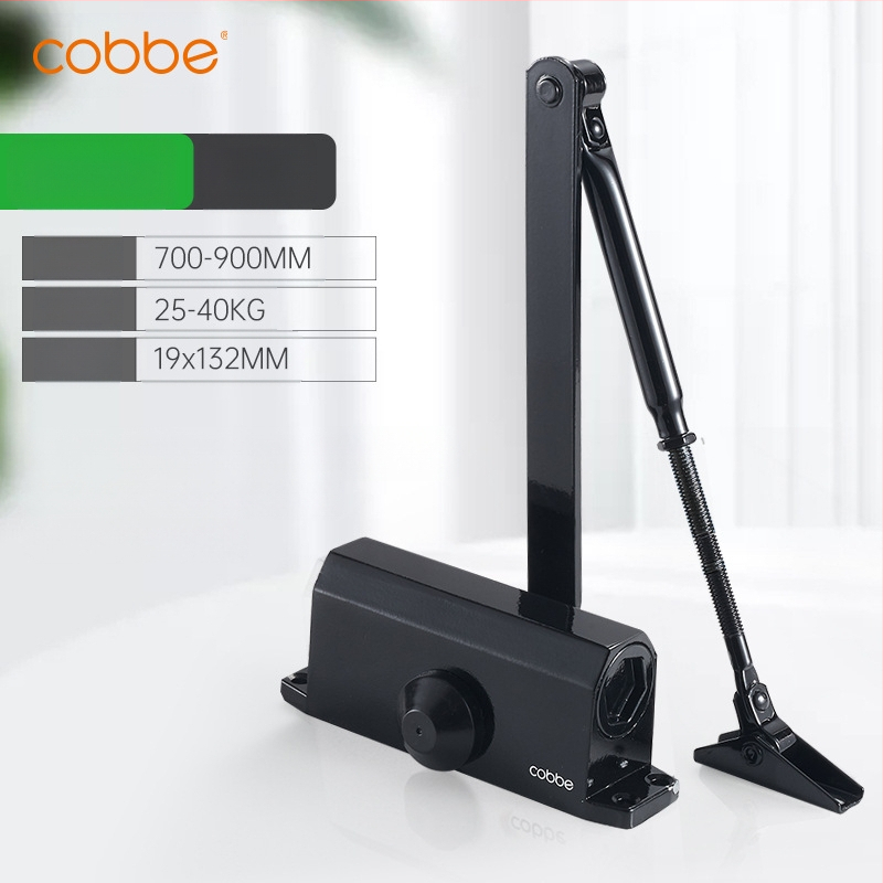 Automaatne ukse sulgija hüdraulilise buferiga | Valatud alumiinium | Mudel CL-BMQ01 | Bränd Cobbe/Cabe | Kaasaegne ja minimalistlik disain | Koduseks kasutamiseks