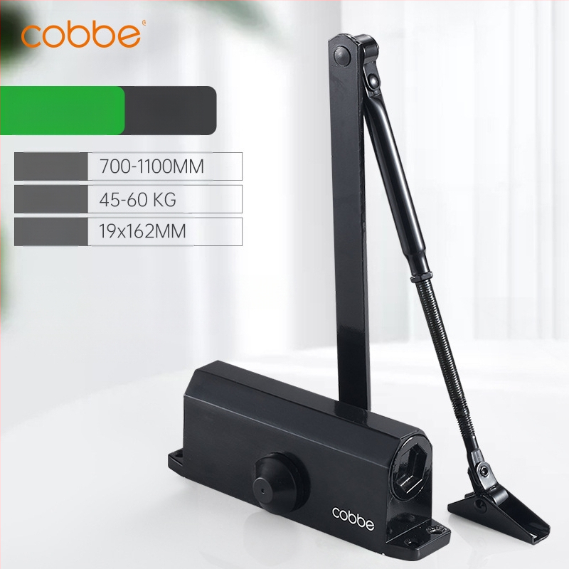 Automaatne ukse sulgija hüdraulilise buferiga | Valatud alumiinium | Mudel CL-BMQ01 | Bränd Cobbe/Cabe | Kaasaegne ja minimalistlik disain | Koduseks kasutamiseks