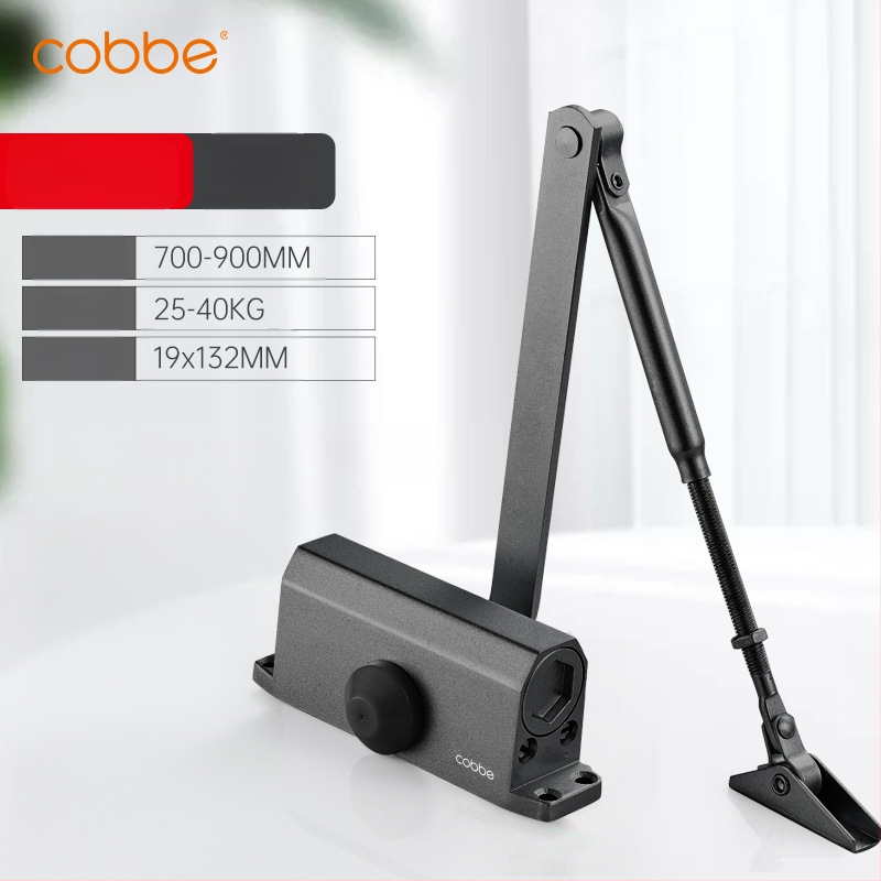 Automaatne ukse sulgija hüdraulilise buferiga | Valatud alumiinium | Mudel CL-BMQ01 | Bränd Cobbe/Cabe | Kaasaegne ja minimalistlik disain | Koduseks kasutamiseks