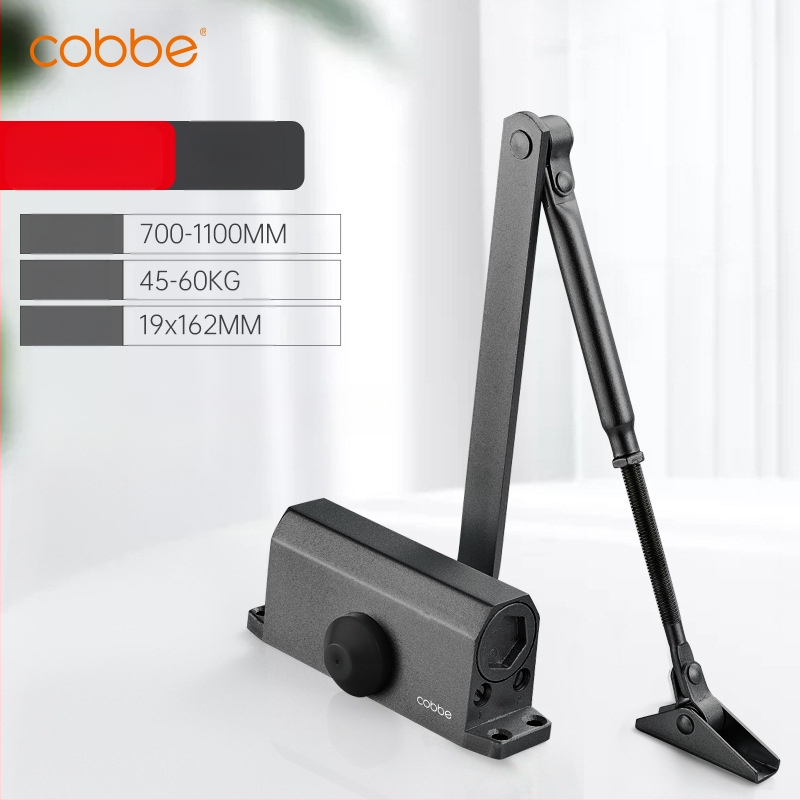 Automaatne ukse sulgija hüdraulilise buferiga | Valatud alumiinium | Mudel CL-BMQ01 | Bränd Cobbe/Cabe | Kaasaegne ja minimalistlik disain | Koduseks kasutamiseks