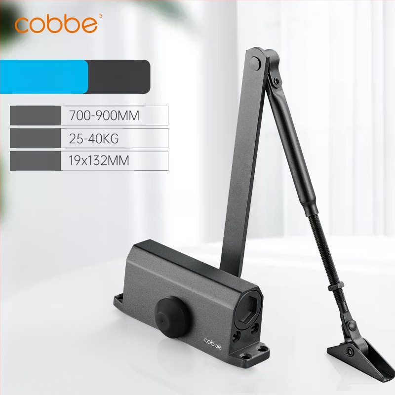 Automaatne ukse sulgija hüdraulilise buferiga | Valatud alumiinium | Mudel CL-BMQ01 | Bränd Cobbe/Cabe | Kaasaegne ja minimalistlik disain | Koduseks kasutamiseks