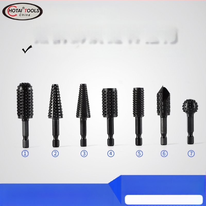 Heksagonaalse vardaga pöörlev fail puidutööks ja juurtegevuse jaoks – 45# terasest, sobib puidule, pehmetele metallidele ja plastikule, kohandatav töötlemine, elektrilise lihvimise pea komplekt