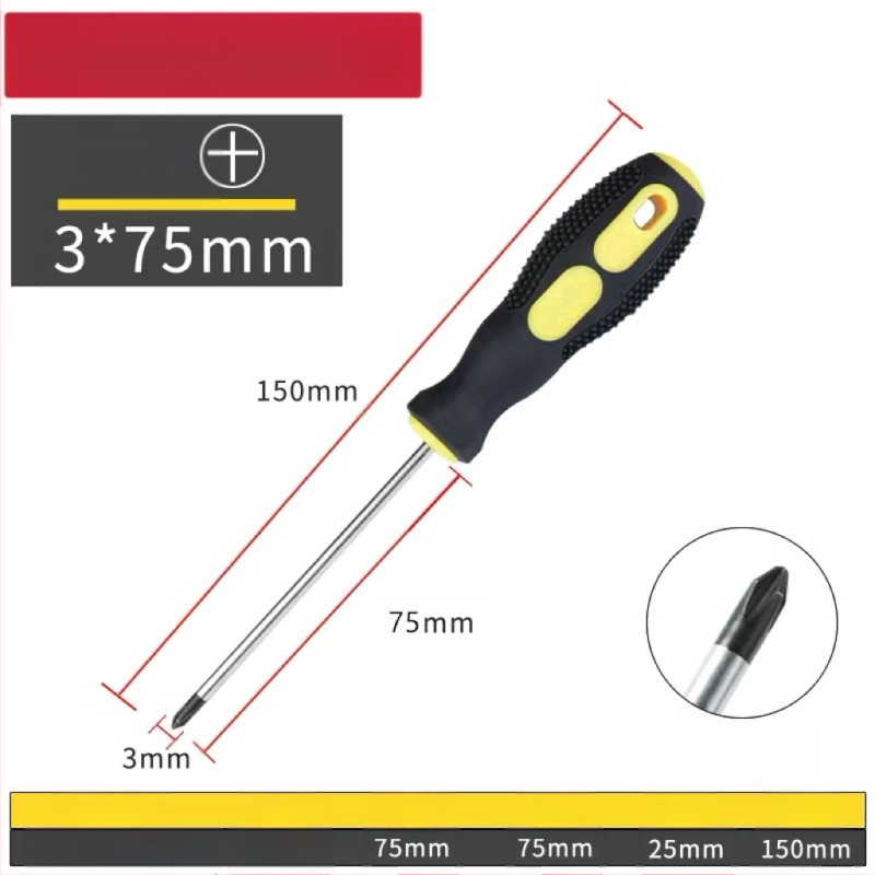 Keresztfejű mágneses és szigetelt csavarhúzó Cr-V krom-vanádium acélból, PP+ABS markolattal