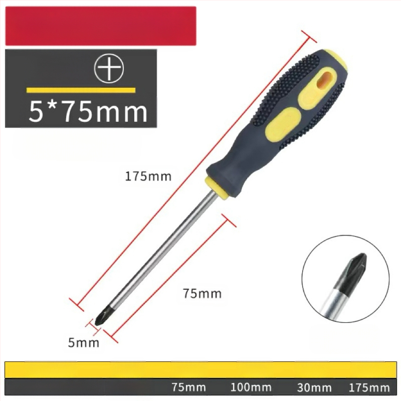 Keresztfejű mágneses és szigetelt csavarhúzó Cr-V krom-vanádium acélból, PP+ABS markolattal