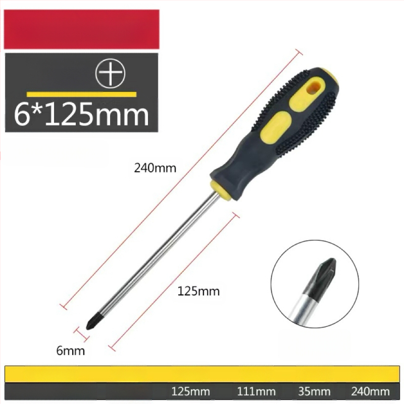 Keresztfejű mágneses és szigetelt csavarhúzó Cr-V krom-vanádium acélból, PP+ABS markolattal