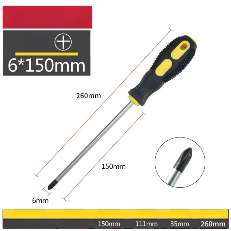 Keresztfejű mágneses és szigetelt csavarhúzó Cr-V krom-vanádium acélból, PP+ABS markolattal