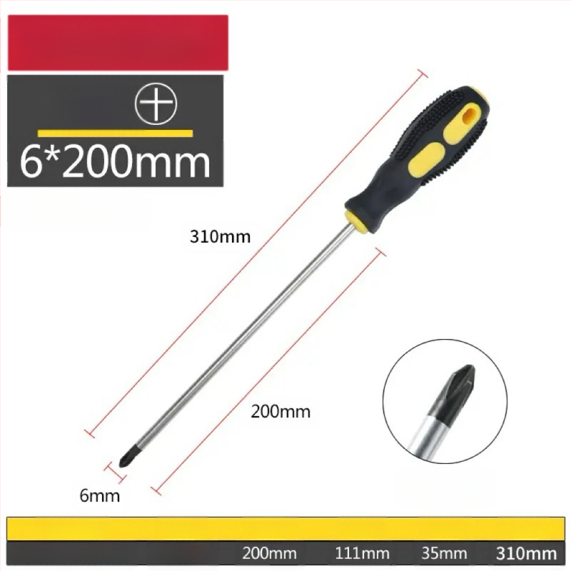 Keresztfejű mágneses és szigetelt csavarhúzó Cr-V krom-vanádium acélból, PP+ABS markolattal