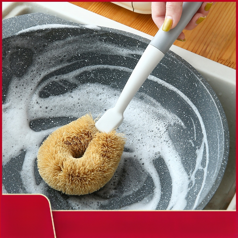 Berger Fazék Tisztító Kefe Hosszú Fogantyúval, Kókuszrostból, Karcolásmentes, Olajálló – Konyhai Kefe Fazekakhoz és Tálakhoz, 2024