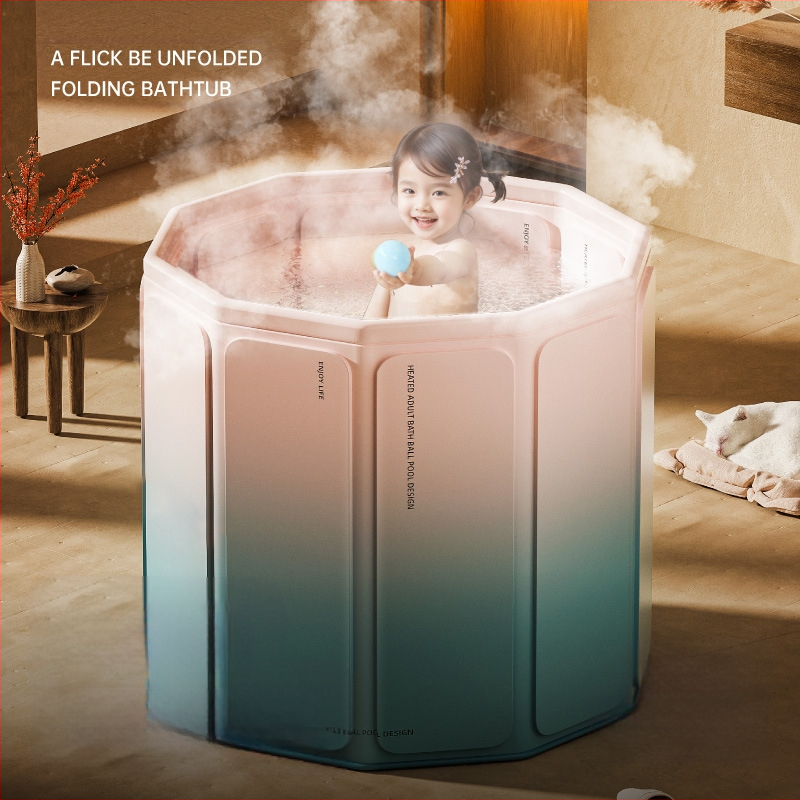 Găleată de baie pliabilă pentru adulți – PVC, fără montaj, deschidere rapidă